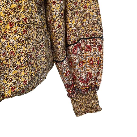 Evereve Eva Mixed Floral Boho Top Womens Large Paisley Cottagecore Blouse - Picture 6 of 12
